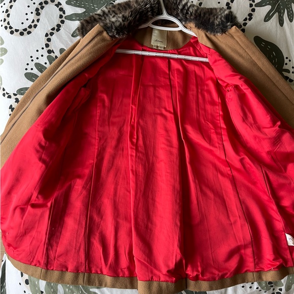 Anthropologie Elevenses elegant pea coat with removable faux fur - Picture 9 of 11